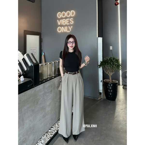 Quần Tây Ống Rộng Nữ Gold Nhật Loại 1 - Tôn Dáng, Không Nhăn - 001