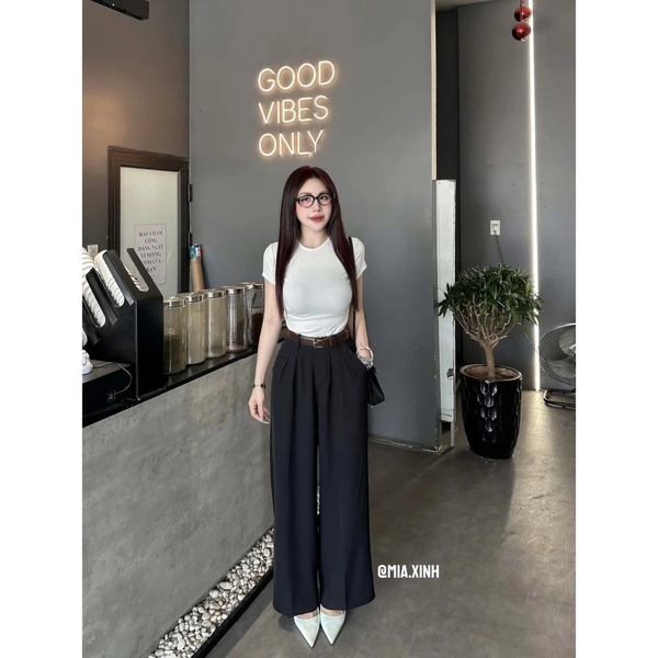 Quần Tây Ống Rộng Nữ Gold Nhật Loại 1 - Tôn Dáng, Không Nhăn - 001