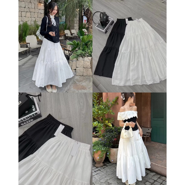 Chân váy gió 3 tầng dài 1 lớp không lộ trong xoè rộng - 067