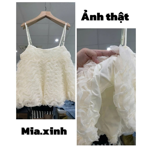 Áo hai dây tơ sóng cúp ngực dáng bí sợi tre cao cấp đi biển - 108