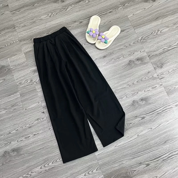 Quần culottes ống suông vải đũi tơ mềm mát tôn dáng hack chân dài - 122