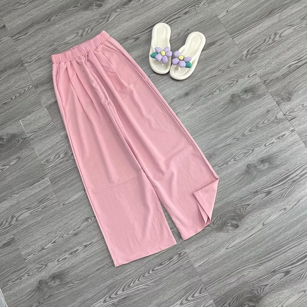 Quần culottes ống suông vải đũi tơ mềm mát tôn dáng hack chân dài - 122