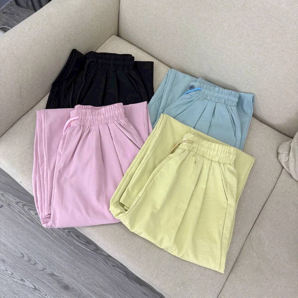 Quần kaki ống rộng lưng thun mềm mịn co giãn tôn dáng đa phong cách