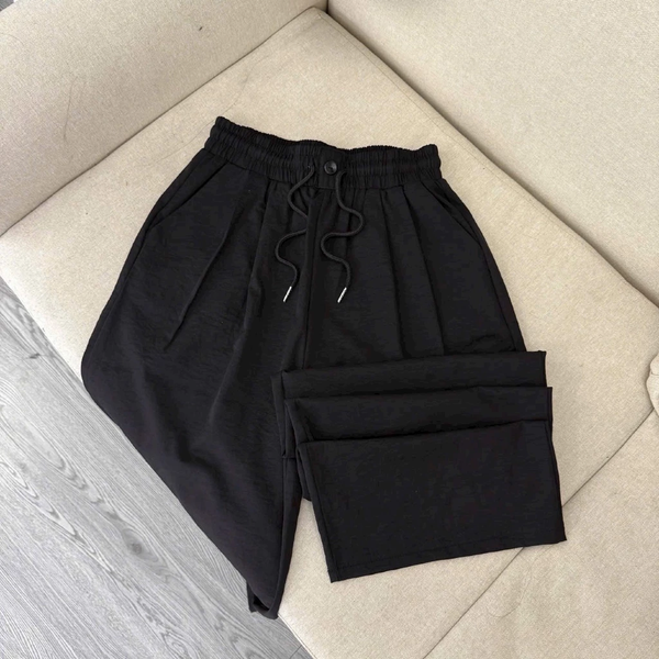 Quần kaki ống rộng lưng thun mềm mịn co giãn tôn dáng đa phong cách