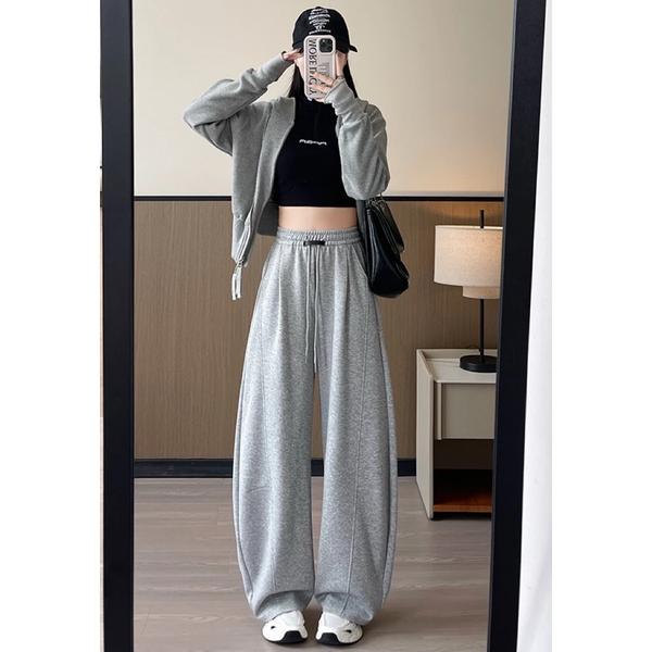 Quần dài harem ống rộng chất nỉ 2 da cao cấp đứng form chống nhăn  - 135