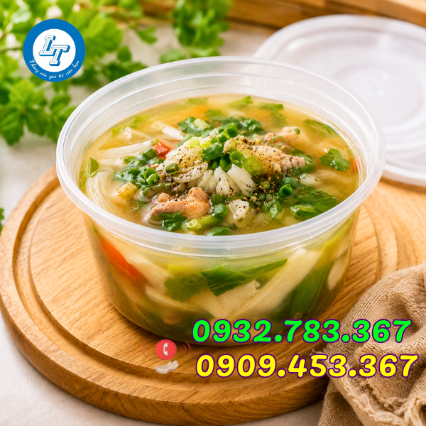 Thố nhựa tròn dùng 1 lần Thố nhựa tròn dùng 1 lần đựng bún phở