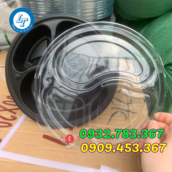 MUA HỘP NHỰA ĐẾ ĐEN 1 NGĂN, 2 NGĂN, 3 NGĂN, 4 NGĂN Ở ĐÂU GIÁ RẺ? hộp nhựa đế đen tròn 3 ngăn