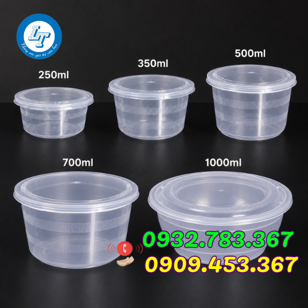 HỘP NHỰA TRÒN CÓ NẮP DÙNG 1 LẦN HỘP NHỰA TRÒN CÓ NẮP DÙNG 1 LẦN