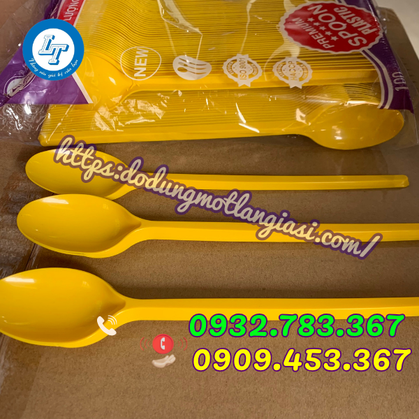 MUỖNG NHỰA DÙNG 1 LẦN NHIỀU LOẠI GIÁ SỈ RẺ muỗng nhựa cán dài 20 cm