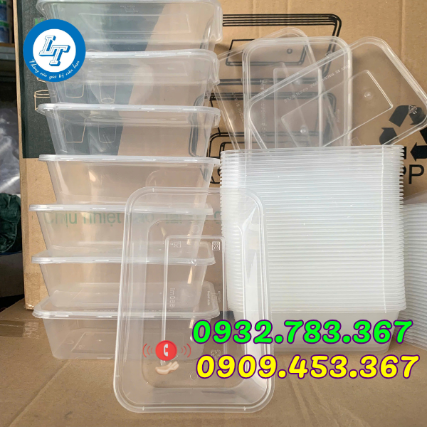 HỘP NHỰA TRONG 500ML, 750ML, 1000ML DÙNG 1 LẦN GIÁ SỈ hộp nhựa chữ nhật nắp trong đựng thực phẩm