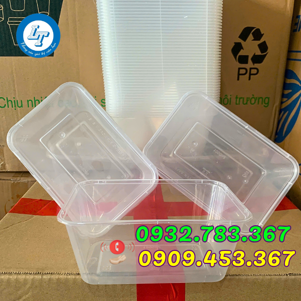 HỘP NHỰA TRONG 500ML, 750ML, 1000ML DÙNG 1 LẦN GIÁ SỈ hộp nhựa chữ nhật dùng 1 lần đựng thực phẩm