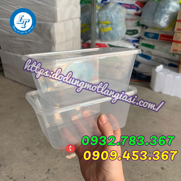 HỘP NHỰA TRONG 500ML, 750ML, 1000ML DÙNG 1 LẦN GIÁ SỈ hộp nhựa trong chữ nhật