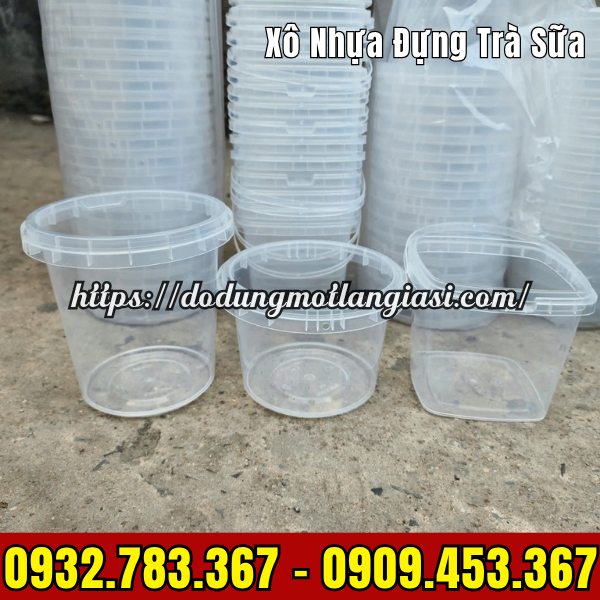 XÔ NHỰA ĐỰNG TRÀ SỮA 