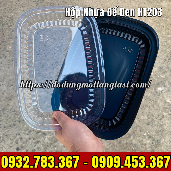 HỘP NHỰA ĐẾ ĐEN HT203