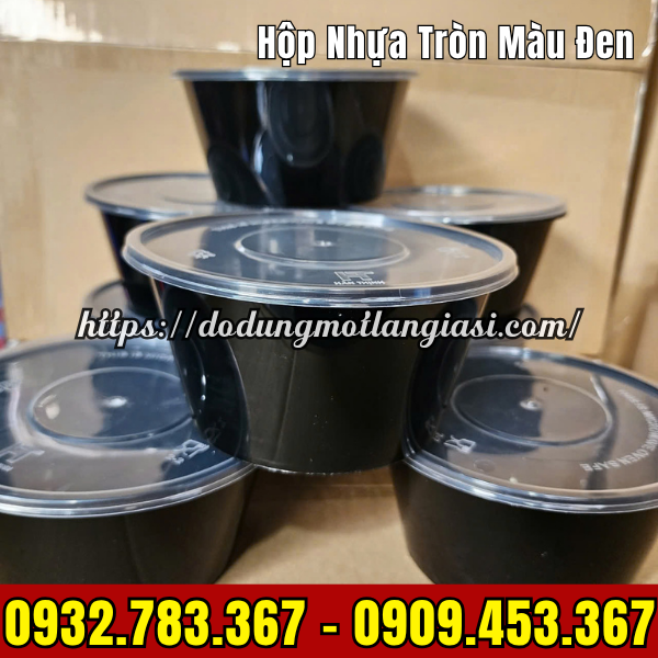 HỘP NHỰA TRÒN MÀU ĐEN