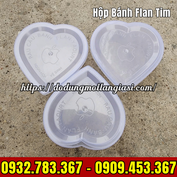 HỦ BÁNH FLAN TIM