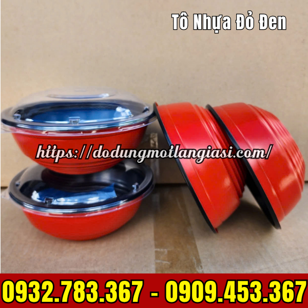 TÔ NHỰA ĐỎ ĐEN