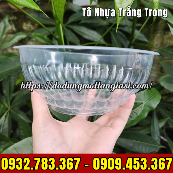 TÔ NHỰA TRẮNG TRONG DÙNG 1 LẦN