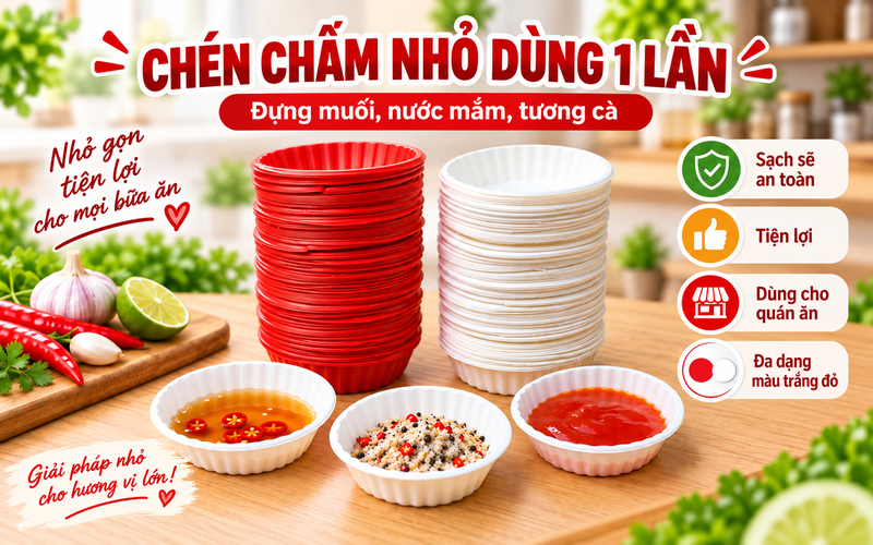 CHÉN TƯƠNG TRẮNG, ĐỎ DÙNG 1 LẦN GIÁ SỈ RẺ