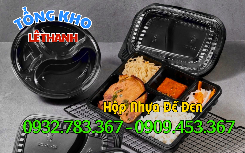 MUA HỘP NHỰA ĐẾ ĐEN 1 NGĂN, 2 NGĂN, 3 NGĂN, 4 NGĂN Ở ĐÂU GIÁ RẺ?