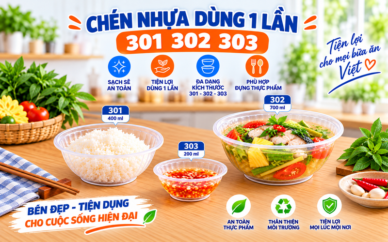 CHÉN NHỰA DÙNG 1 LẦN ĐỦ KÍCH CỠ GIÁ SỈ TPHCM