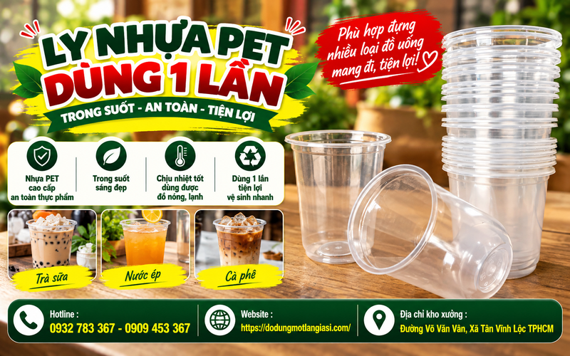 NƠI BÁN LY NHỰA PET CỨNG CÁP ĐỦ DUNG TÍCH
