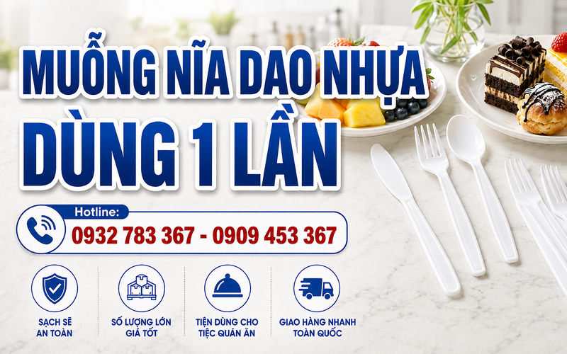 MUA SỈ DAO MUỖNG NĨA NHỰA DÙNG 1 LẦN Ở ĐÂU GIÁ RẺ?