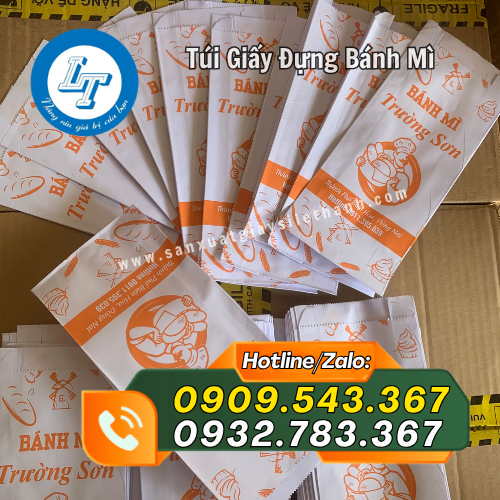 túi giấy đựng bánh mì in logo theo yêu cầu túi giấy đựng bánh mì in logo theo yêu cầu