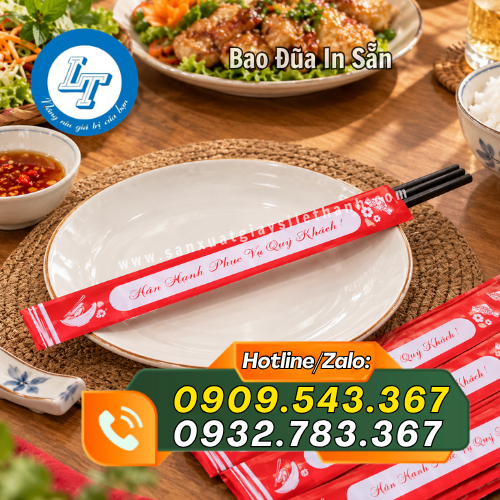 bao đũa in sẵn hợp vệ sinh trên bàn tiệc bao đũa in sẵn hợp vệ sinh trên bàn tiệc