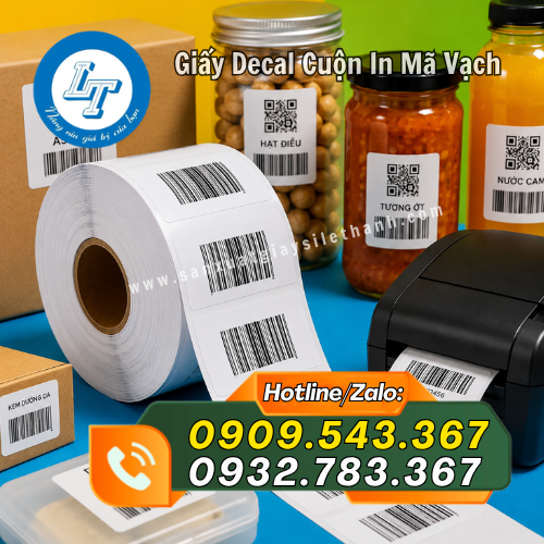 giấy decal cuộn in mã vạch tem nhãn sử dụng phổ biến giấy decal cuộn in mã vạch tem nhãn sử dụng phổ biến