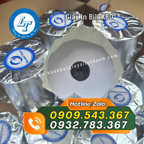 giấy in bill K80 cuộn giấy màu trắng giấy in bill K80 cuộn giấy màu trắng