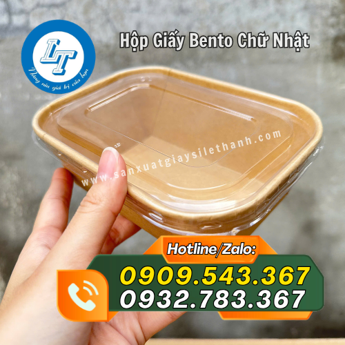 hộp giấy 750ml bento chữ nhật đựng đồ ăn hộp giấy 750ml bento chữ nhật đựng đồ ăn