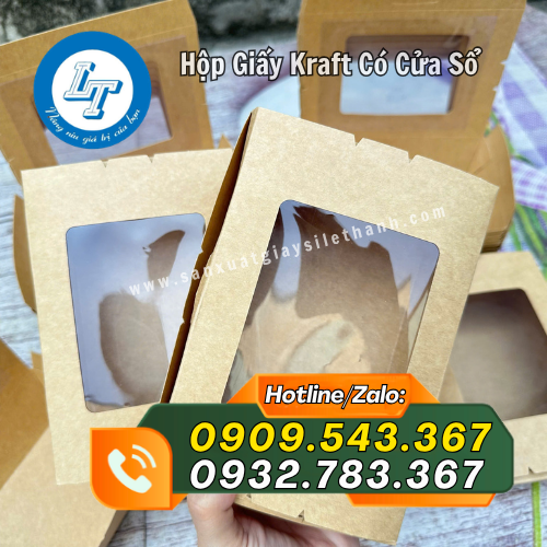 hộp giấy kraft có cửa sổ meka trong suốt hộp giấy kraft có cửa sổ meka trong suốt