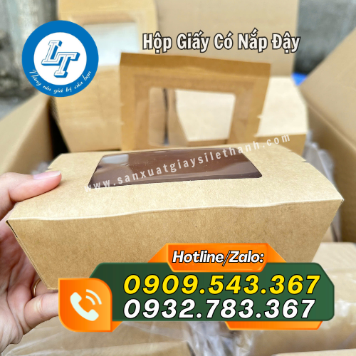 hộp giấy kraft nắp cửa sổ đựng thức ăn hộp giấy kraft nắp cửa sổ đựng thức ăn