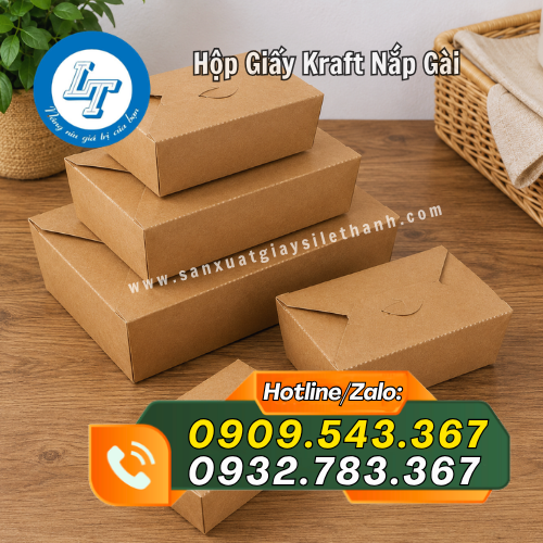 hộp giấy kraft nắp gài nhiều kích thước hộp giấy kraft nắp gài nhiều kích thước