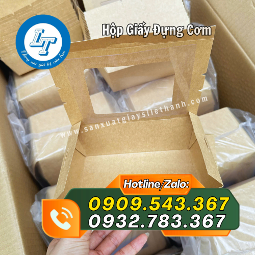 hộp giấy nắp cửa sổ đựng cơm bắt mắt hộp giấy nắp cửa sổ đựng cơm bắt mắt