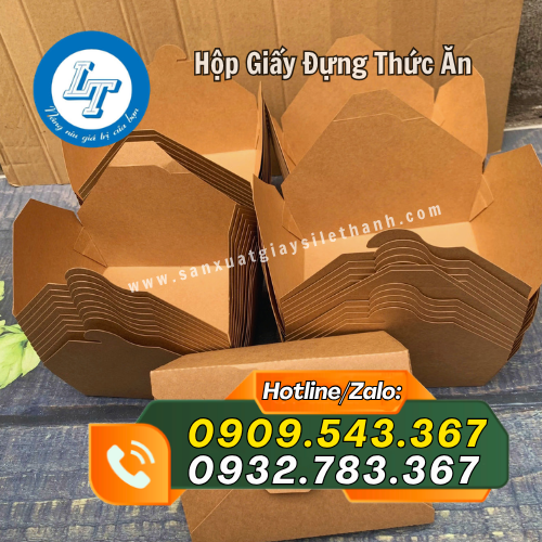 hộp giấy đựng thức ăn nắp gài hộp giấy đựng thức ăn nắp gài