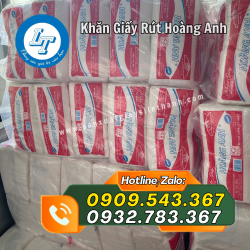 khăn giấy rút Hoàng Anh đóng bao cẩn thận khăn giấy rút Hoàng Anh đóng bao cẩn thận