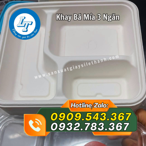 khay bã mía 3 ngăn tiện dụng khay bã mía 3 ngăn tiện dụng