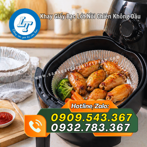 khay giấy bạc lót nồi chiên không dầu tiện dụng khay giấy bạc lót nồi chiên không dầu tiện dụng