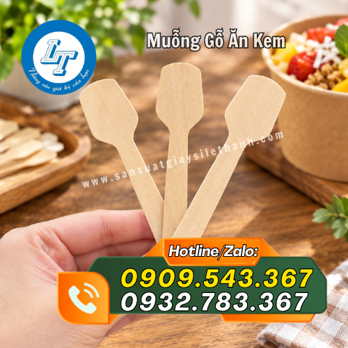 muỗng gỗ ăn kem dùng 1 lần muỗng gỗ ăn kem dùng 1 lần