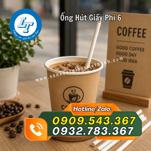ống hút giấy phi 6 uống cà phê ống hút giấy phi 6 uống cà phê