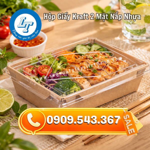 HỘP GIẤY KRAFT 2 MẶT NẮP NHỰA