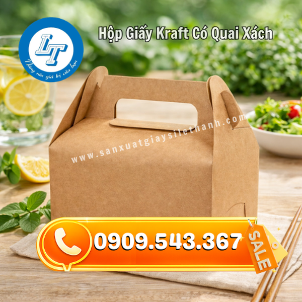 HỘP GIẤY KRAFT CÓ QUAI XÁCH