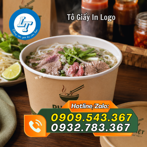 tô giấy đựng phở in logo bắt mắt tô giấy đựng phở in logo bắt mắt