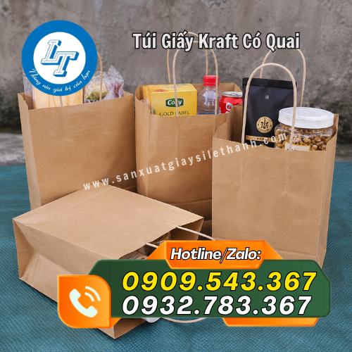 túi giấy kraft có quai đựng đồ tiện lợi túi giấy kraft có quai đựng đồ tiện lợi