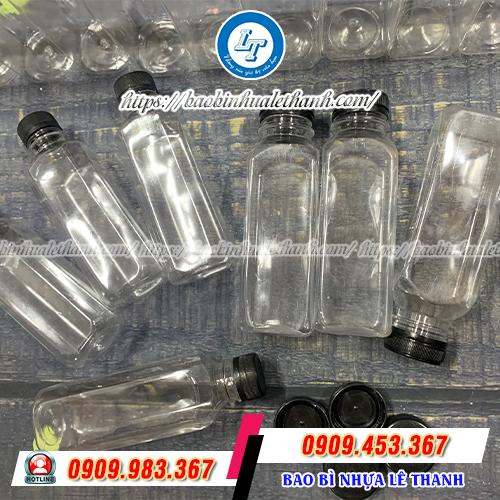 Chai nhựa 330ml vuông Chai nhựa 330ml vuông
