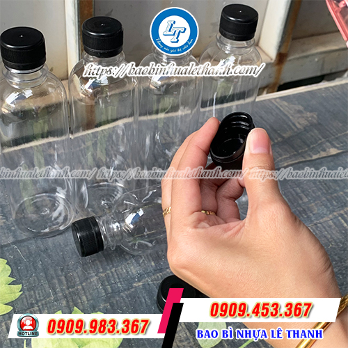 Chai nhựa tròn 330ml nắp dẻo dai Chai nhựa tròn 330ml nắp dẻo dai