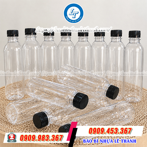 Chai nhựa tròn 330ml nhẵn bóng Chai nhựa tròn 330ml nhẵn bóng