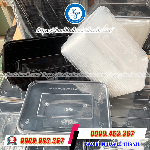 Hộp nhựa chữ nhật 750ml có nắp Hộp nhựa chữ nhật 750ml có nắp